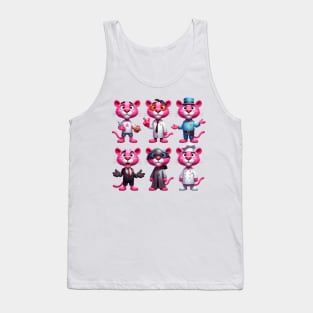 Cute Pink Panther Professions Tank Top